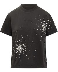 Des Phemmes - T-Shirt Aus Reiner Baumwolle Mit Strass - Lyst