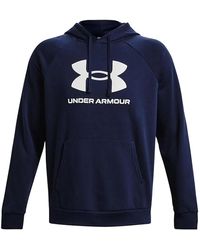 Under Armour - Hoodies & Sweatvesten ,Blauw ,Katoen Rival Fleece Hoodie Blauw - Lyst