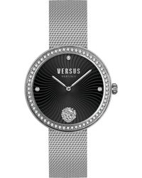Versus - Accessoires ,Grijs ,Elegante Mesh Band Dameshorloge - Lyst