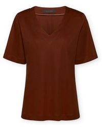 Elena Miro - T-Shirt Mit V-Ausschnitt - Lyst