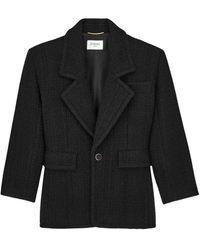 Saint Laurent - Jassen ,Zwart ,Tweed Veste Tweed Relief Irrégulier - Lyst