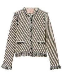 Twinset - Jassen ,Veelkleurig ,Katoen Gestreepte Motief Jas - Lyst