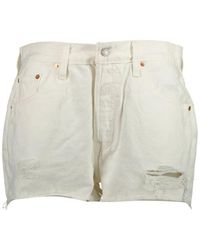 Levi's - Korte Broeken ,Wit ,Katoen Witte Katoenen Damesjeans - Lyst