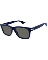 Montblanc - Blaue quadratische sonnenbrille mit grünen gläsern - Lyst
