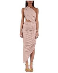 ACTUALEE - Lurex Midi Kleid Mit Cut-Out Detail - Lyst