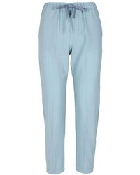 Semicouture - Pantaloni buddy in gabardine di cotone blu - Lyst