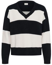 Part Two - Tofu Streifen V-Ausschnitt Strickpullover - Lyst