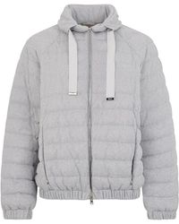 Herno - Jassen ,Grijs ,Leer.699 Gewatteerde Jas - Lyst