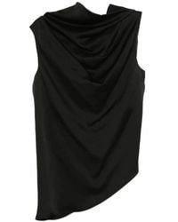 Rohe - Schwarze Cowl Neck Ärmellose Bluse - Lyst