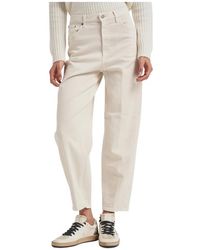 Dondup - Crème Regular Jeans Hoge Taille - Lyst