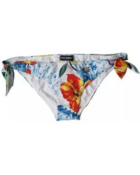 Dolce & Gabbana - Badmode ,Veelkleurig ,Nylon Floral Print Swimsuit Bikini Broekje - Lyst