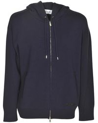 Lanvin - Hoodies & Sweatvesten ,Zwart ,Katoen Sweatshirt Met Ritssluiting - Lyst
