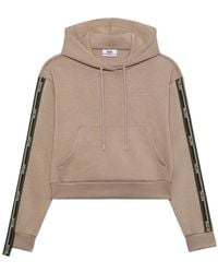 Gcds - Hoodies & Sweatvesten ,Bruin ,Polyester Logo Tape Scuba Hoodie - Lyst