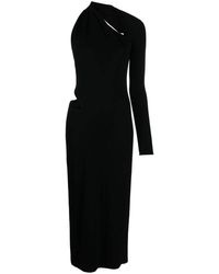 Versace - Asymmetrische Midi-Jurk Met Uitsparingen En Lange Mouwen - Lyst