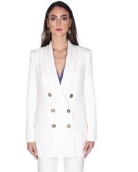 Elisabetta Franchi Double Breasted Jacket - Wit