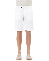 Eleventy - Weiße bermuda shorts aus baumwolle-leinen - Lyst