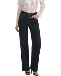 Self-Portrait - Jeans ,Blauw ,Katoen Elegante Donkerblauwe Flared High-Waisted Jeans - Lyst
