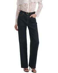Self-Portrait - Jeans ,Blauw ,Katoen Elegante Donkerblauwe Flared High-Waisted Jeans - Lyst