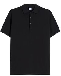 Aspesi - Tops ,Zwart ,Katoen Katoenen Polo Shirt Met Parelmoeren Knopen - Lyst