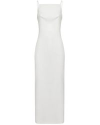 Givenchy - Kleedjes ,Wit ,Lange Jurk Met Vierkante Halslijn - Lyst