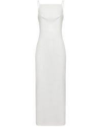 Givenchy - Kleedjes ,Wit ,Lange Jurk Met Vierkante Halslijn - Lyst