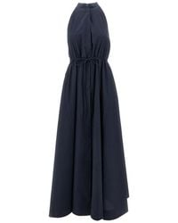 Emporio Armani - Cotton Poplin Long Dress - Lyst