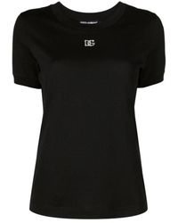 Dolce & Gabbana - Dg Crystal Logo T -shirt Voor - Lyst