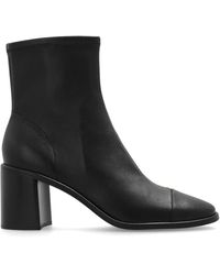 Tory Burch - Schoenen ,Zwart ,Leer Enkellaarsjes Met Hak - Lyst