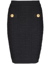 Balmain - Monogramm Strickrock - Lyst
