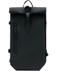Rains - Tassen ,Zwart ,Leer Rolltop Large W3 Backpack - Lyst