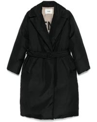Fendi - Schwarzer Bestickter Mantel Mit Gürtel - Lyst