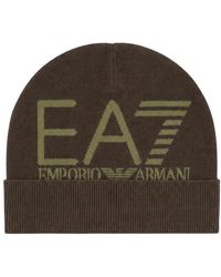 EA7 - Accessoires ,Bruin ,Visibility Beanie - Lyst