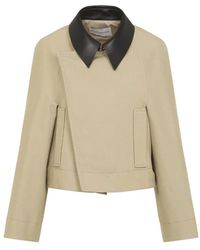 Givenchy - Jassen ,Leer Cropped Jas Met Leren Kraag - Lyst