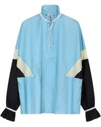 Autry - Jassen ,Blauw ,Nylon Blauwe Nylon Ritsjas Oversize Fit - Lyst