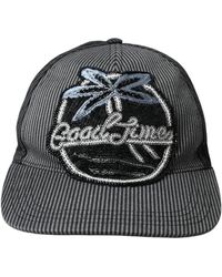 Dolce & Gabbana - Black Cotton Embellished Baseball Hat Men - Lyst