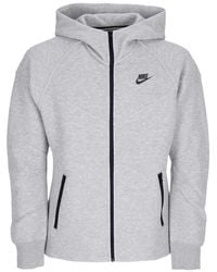 Nike - Lichtgewicht Dameshoodie Met Rits W Sportswear Tech Fleece Windrunner Hoodie Met Volledige Ritssluiting Dk Grijs Gemeleerd/Zwart - Lyst