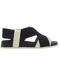 Camper - Schoenen ,Zwart ,Leer Witte En Zwarte Sandalen Met Kruisband - Lyst