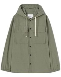 Jil Sander - Jassen ,Groen ,Katoen Oversized Katoenen Blouse - Lyst