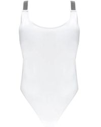 Brunello Cucinelli - Badmode ,Wit ,Monokini Met Messing Details - Lyst