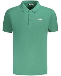 Fila - Grünes Polo-Shirt Mit Stickerei - Lyst