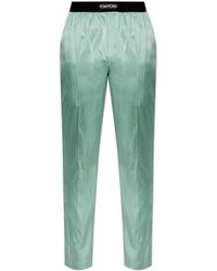 Tom Ford - Nachtkleding ,Groen ,Zijden Pyjamabroek - Lyst