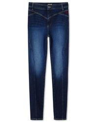 Desigual - Blaue enganliegende jeans mit bestickten details - Lyst