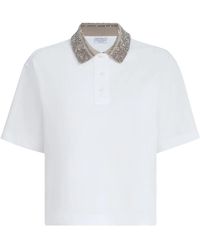 Brunello Cucinelli - Tops ,Wit T-Shirts En Polo's Wit - Lyst