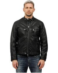 The Jack Leathers - Jassen ,Zwart ,Leren Bikerjack - Lyst