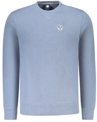 North Sails - Hoodies & Sweatvesten ,Blauw ,Katoen Blauwe Katoenen Sweatshirt Met Applique Logo - Lyst