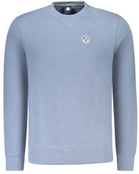 North Sails - Hoodies & Sweatvesten ,Blauw ,Katoen Blauwe Katoenen Sweatshirt Met Applique Logo - Lyst