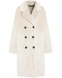 Gimo's - Jassen ,Wit ,Oversized Double-Breasted Coat - Lyst
