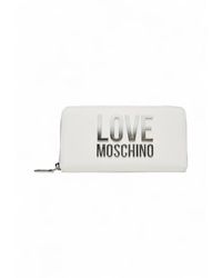 Love Moschino - Accessoires ,Wit ,Leer Zip-Around Wallet - Lyst