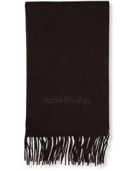 Acne Studios - Accessoires ,Bruin ,Wol Alpaca Wool Logo Sjaal - Lyst