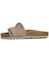 Verbenas - Schoenen ,Suède Taupe Suède Ruffle Slipper - Lyst